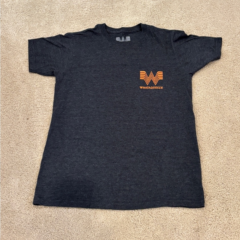 Cute, super soft like-new dark gray Whataburger tshirt, unisex size Small